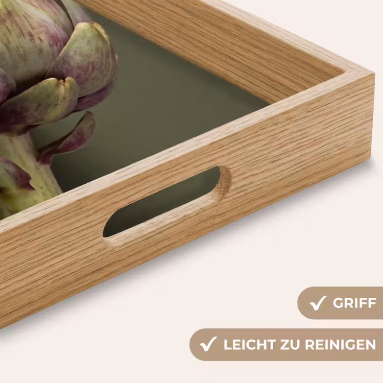 Tablett - Artischocke – Violett – Lebensmittel - Artisjok - Paars - Voedsel Dienblad Rechthoek middel