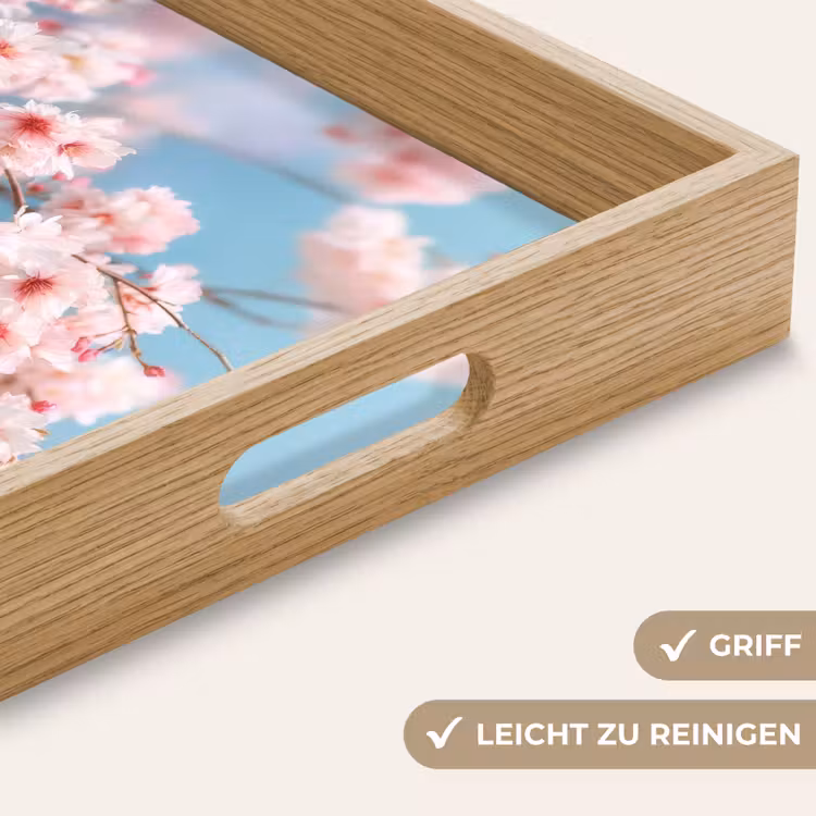 Takken - Bloesems - Roze Dienblad Rechthoek middel -USP_HandgreepDE
