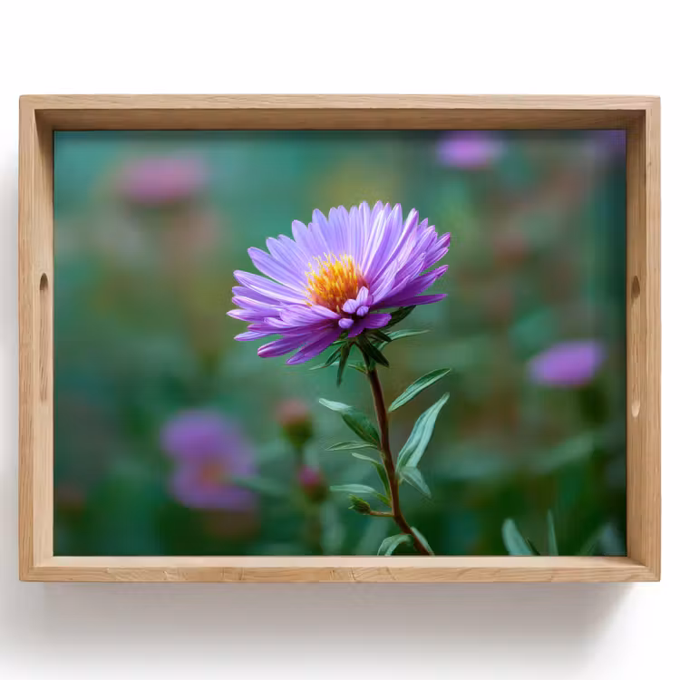 Aster - Paars - Bloem - Blaadjes Dienblad Rechthoek middel -z3d_shopping
