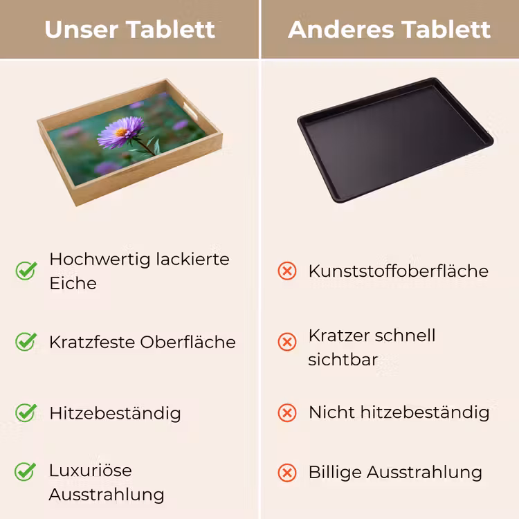 Aster - Paars - Bloem - Blaadjes Dienblad Rechthoek middel -USP_VergelijkingDE