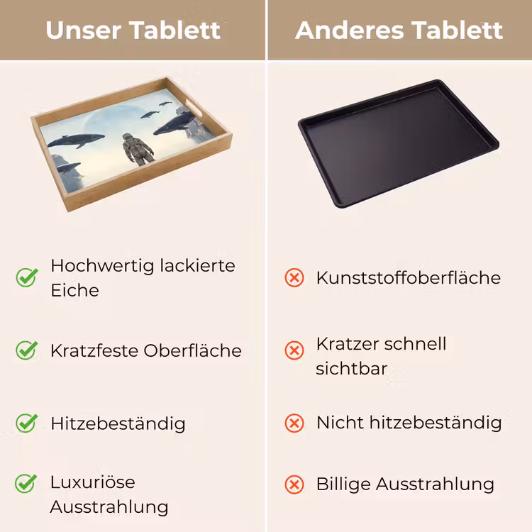 Tablett - Astronaut – Wal – Fantasie - Ruimtevaarder - Walvis - Fantasie Dienblad Rechthoek middel