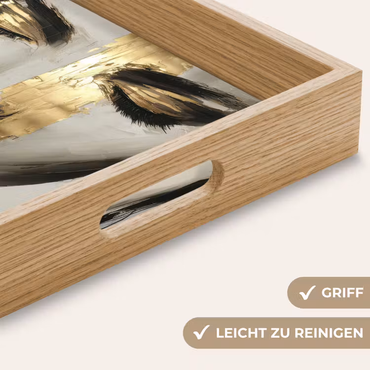 Ogen - Gezicht - Goud - Strepen Dienblad Rechthoek middel -USP_HandgreepDE