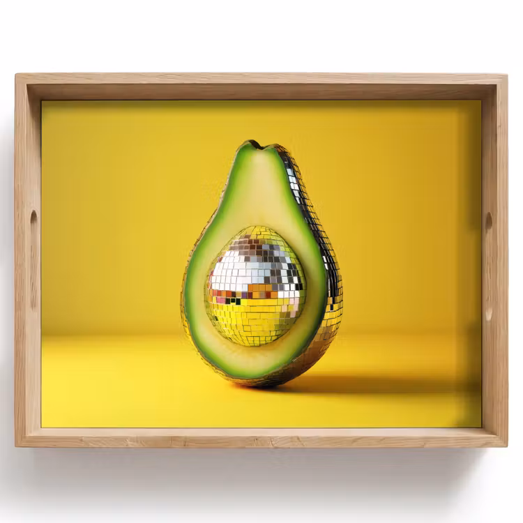 Avocado - Discobal - Geel - Glitter Dienblad Rechthoek middel -z3d_shopping