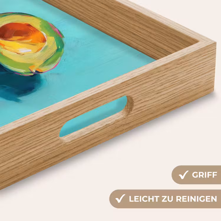 Avocado - Groen - Pit - Schaduw Dienblad Rechthoek middel -USP_HandgreepDE