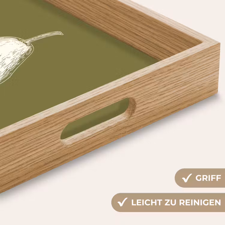 Avocado - Minimalistisch - Illustratie - Groen Dienblad Rechthoek middel -USP_HandgreepDE
