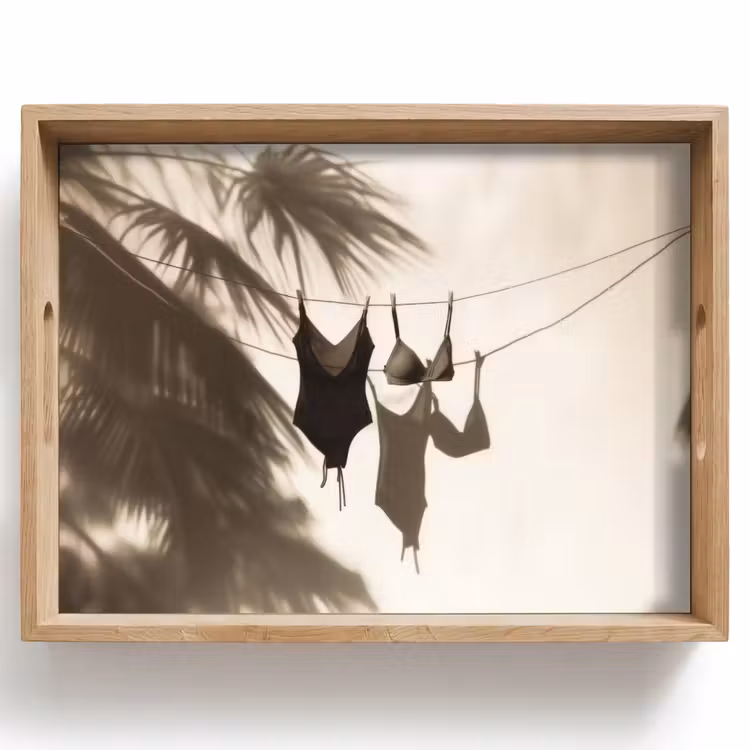 Badkleding - Palmbomen - Schaduw - Tropisch Dienblad Rechthoek middel -z3d_shopping