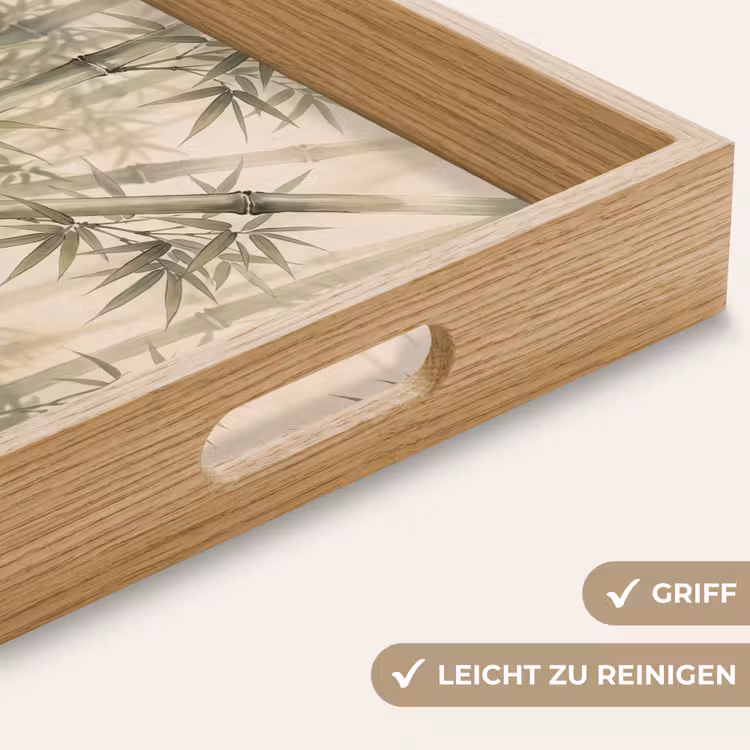 Bamboe - Bladeren - Aziatisch - Groen - Natuur Dienblad Rechthoek middel -USP_HandgreepDE