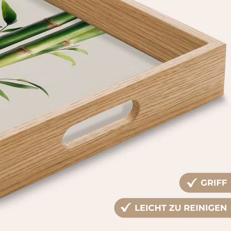 Bamboestengels - Sierlijk - Groen Dienblad Rechthoek middel -USP_HandgreepDE