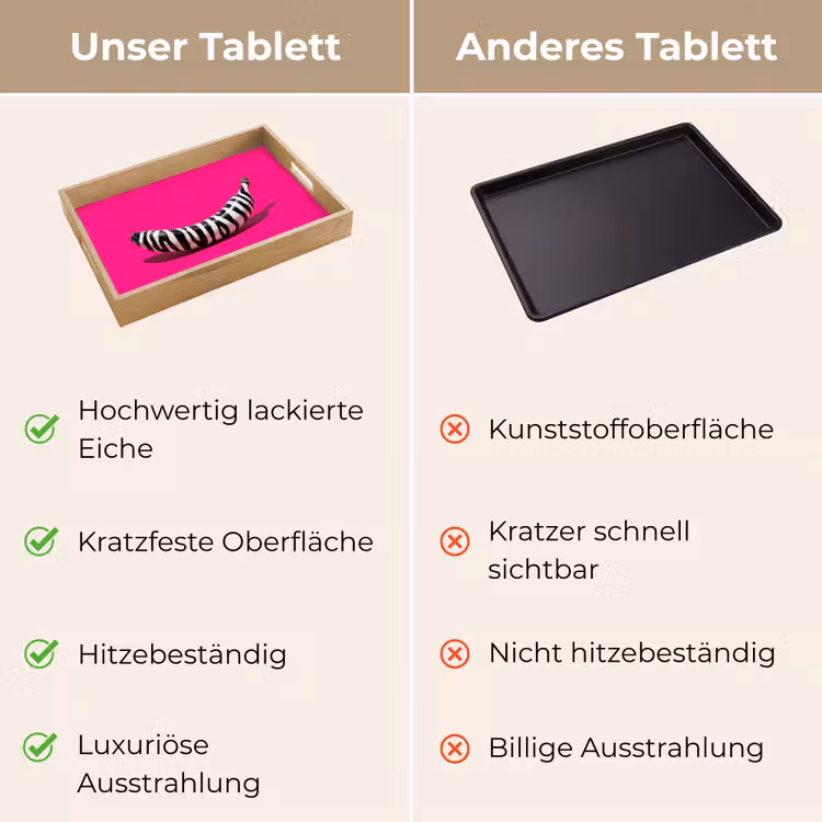 Banaan - Zebraprint - Roze Dienblad Rechthoek middel -USP_VergelijkingDE
