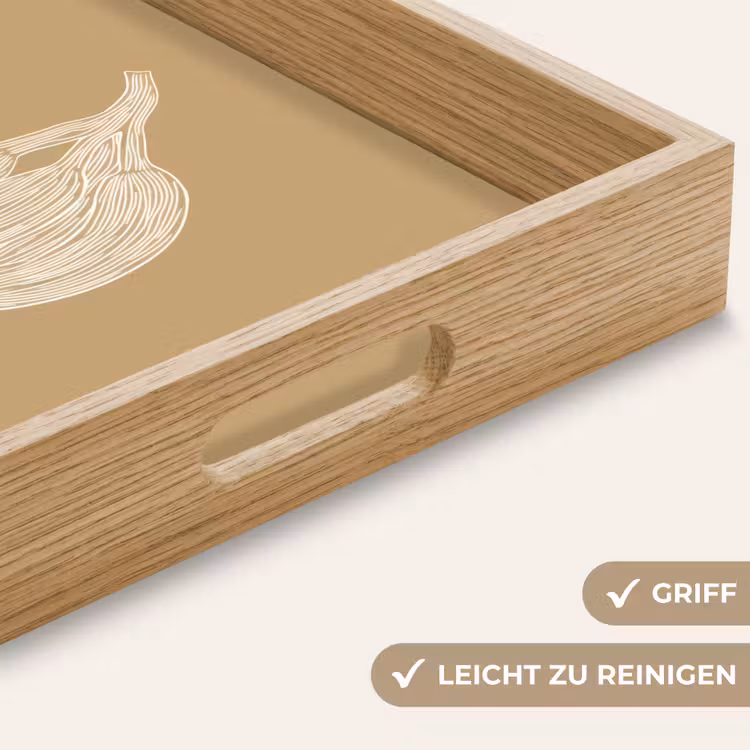 Bananen - Beige - Lijntekening - Minimalistisch Dienblad Rechthoek middel -USP_HandgreepDE