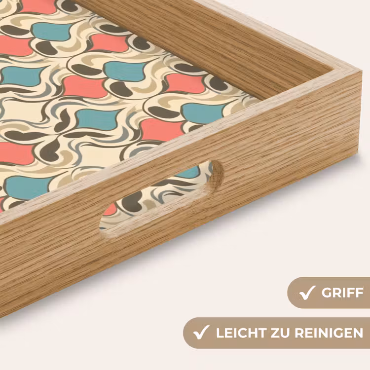 Barok - Retro - Kleurrijk Dienblad Rechthoek middel 911 -USP_HandgreepDE