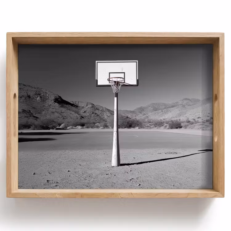 Basketbalpaal - Landschap - Zand - Wit Dienblad Rechthoek middel -z3d_shopping