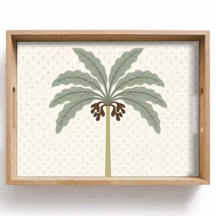 Boom - Bladeren - Groen - Decoratief - Beige Dienblad Rechthoek middel -z3d_shopping