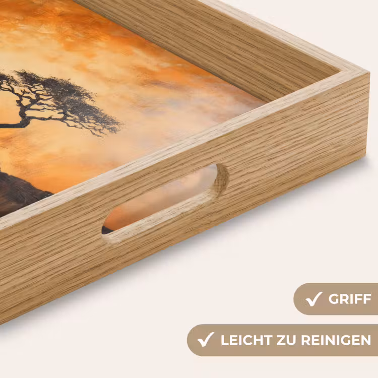 Boom - Landschap - Oranje Dienblad Rechthoek middel -USP_HandgreepDE
