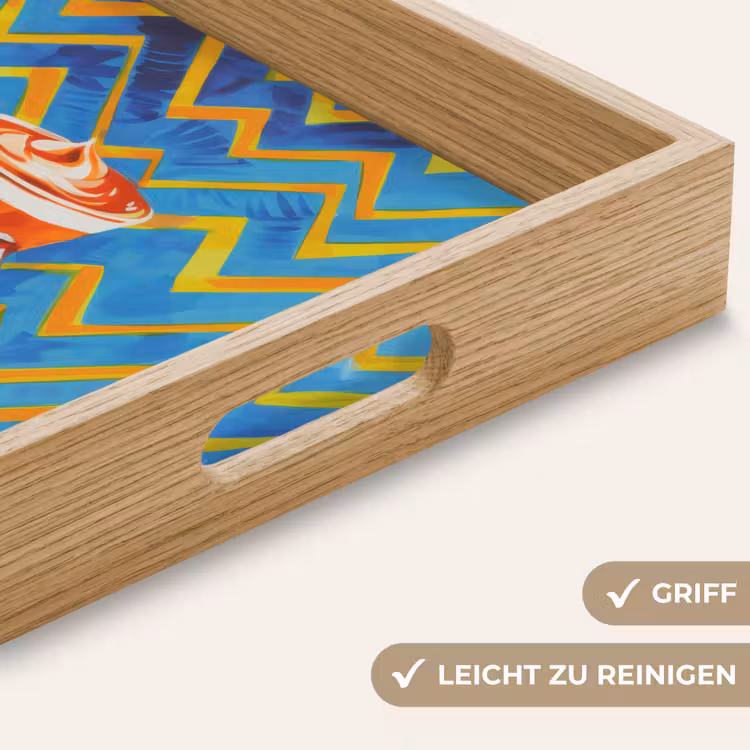 Mok - Koffie - Zigzag - Slagroom Dienblad Rechthoek middel -USP_HandgreepDE