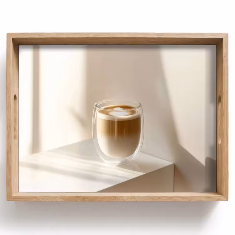 Mok - Latte - Minimalistisch - Schaduw Dienblad Rechthoek middel -z3d_shopping