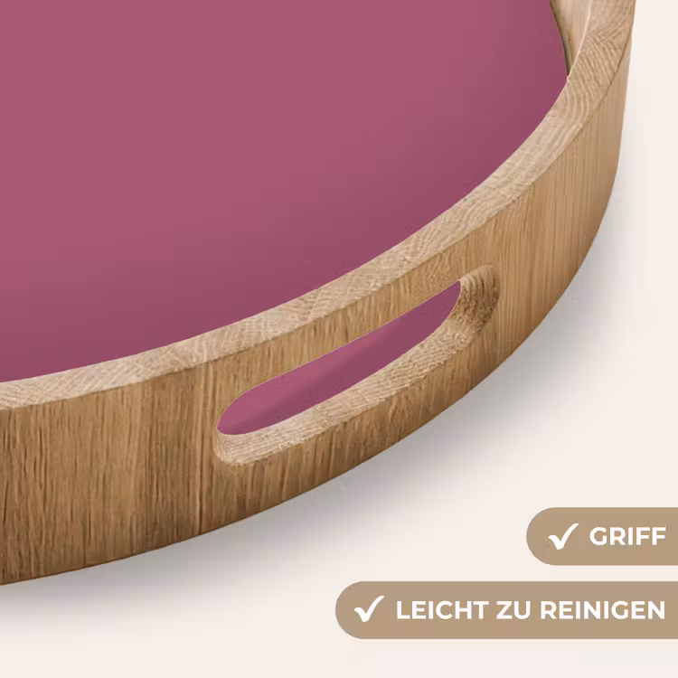 Berry - Roze -Pink Dienblad Rond middel 914 -USP_HandgreepDE