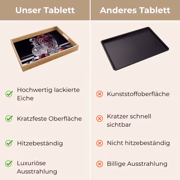 Tablett - Beeren – Kristall – Stillleben - Bessen - Kristal - Stilleven Dienblad Rechthoek middel