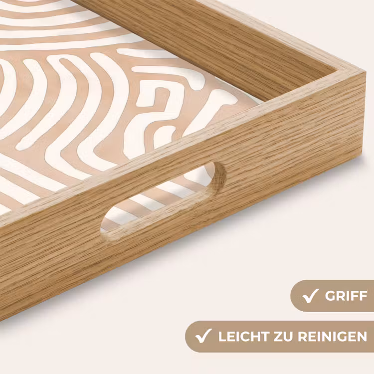 Beige - Aardspatroon Dienblad Rechthoek middel -USP_HandgreepDE