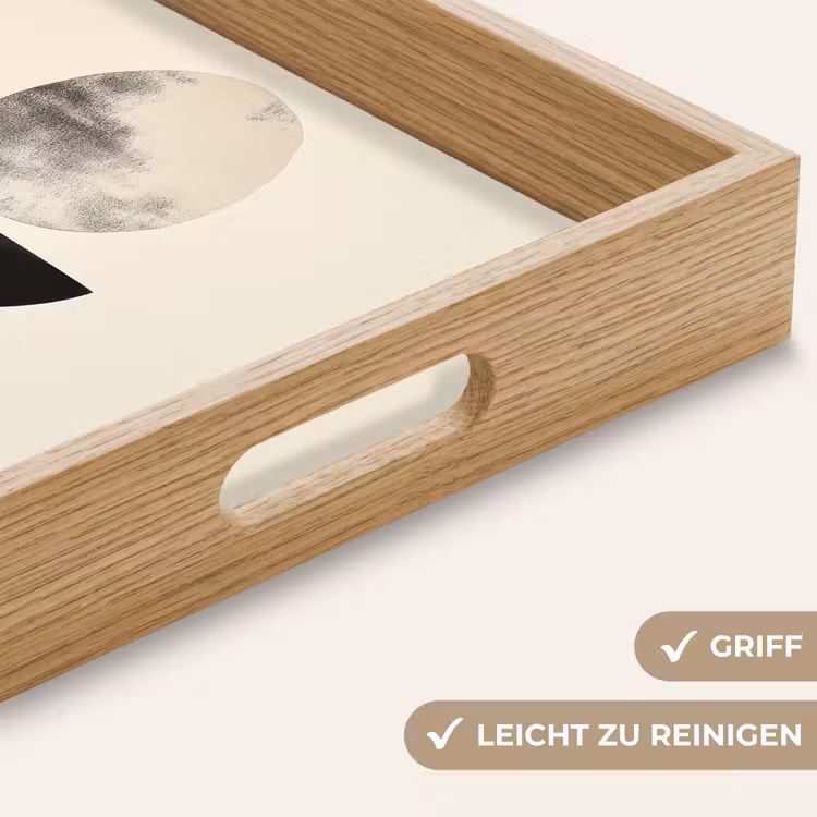 Beige - Japandi - Wabi sabi Dienblad Rechthoek middel -USP_HandgreepDE