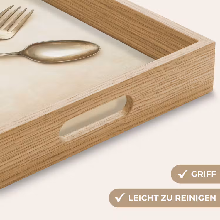 Beige - Vintage - Bestek Dienblad Rechthoek middel -USP_HandgreepDE