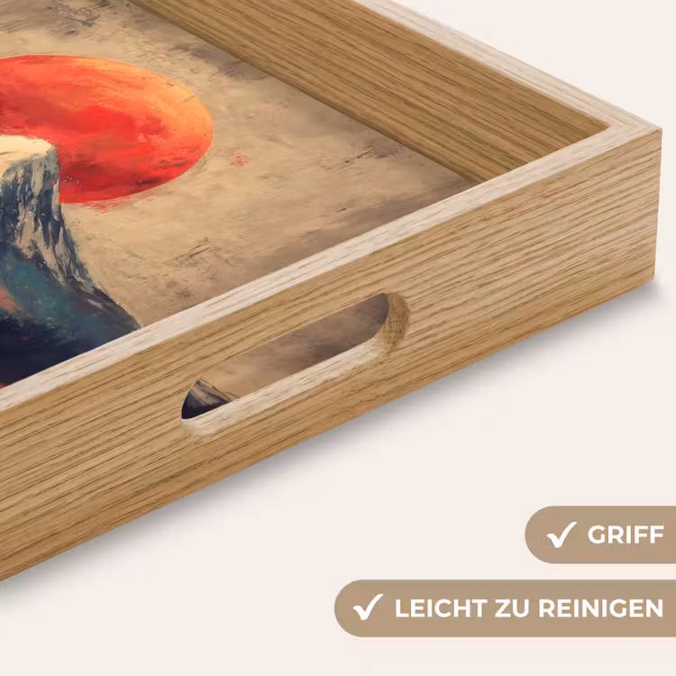 Bergtop - Sneeuw - Zon Dienblad Rechthoek middel -USP_HandgreepDE