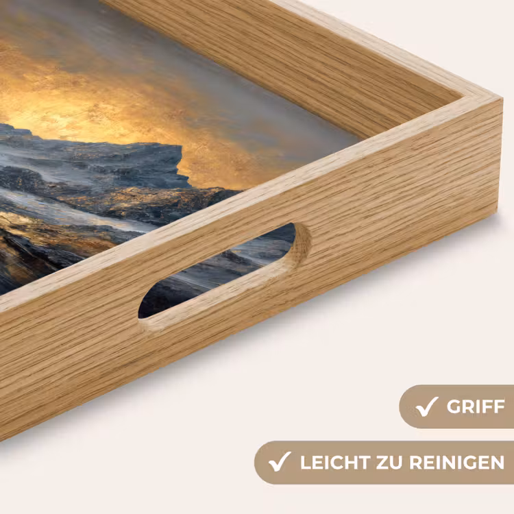 Berglandschap met Gouden Zonsondergang Dienblad Rechthoek middel -USP_HandgreepDE