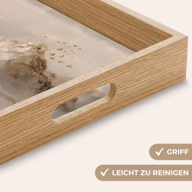 Berglandschap - Mist - Penseelstreken Dienblad Rechthoek middel -USP_HandgreepDE