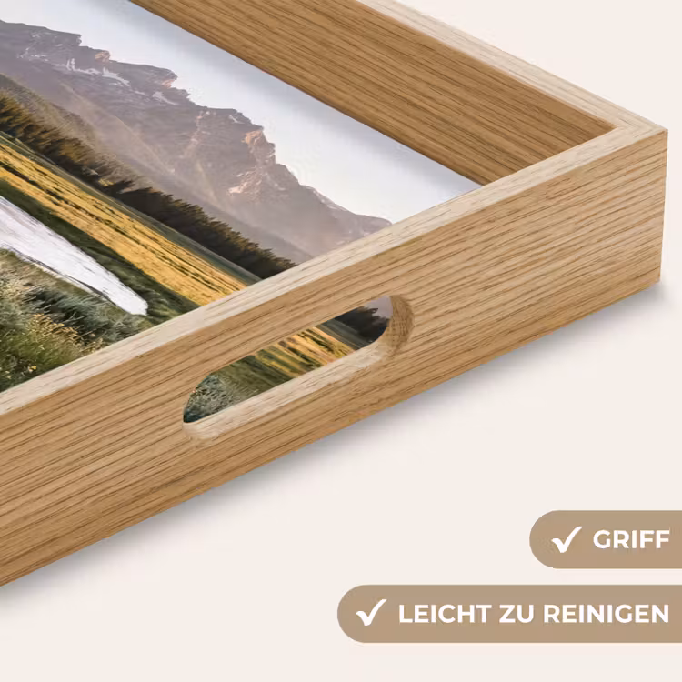 Berglandschap - Rivier - Bos Dienblad Rechthoek middel -USP_HandgreepDE