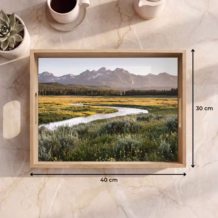 Berglandschap - Rivier - Bos Dienblad Rechthoek middel -USP_Formaat