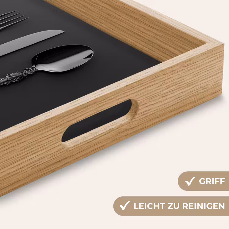 Bestek - Zwart Dienblad Rechthoek middel -USP_HandgreepDE