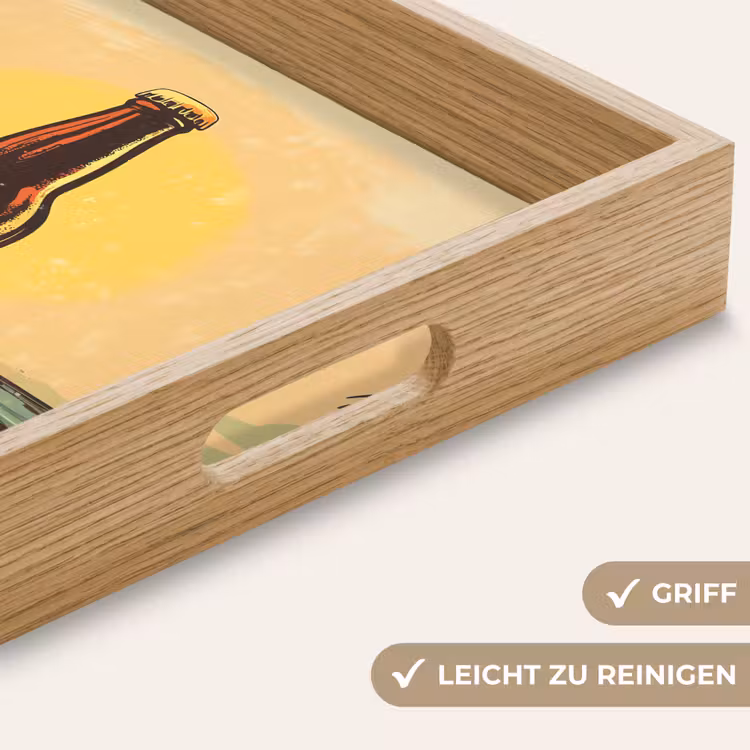 Bierfles - Zonsondergang - Palmbomen - Zee Dienblad Rechthoek middel -USP_HandgreepDE
