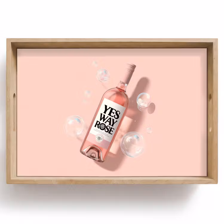 Bubbels - Rosé - Roze Dienblad Rechthoek middel -z3d_shopping