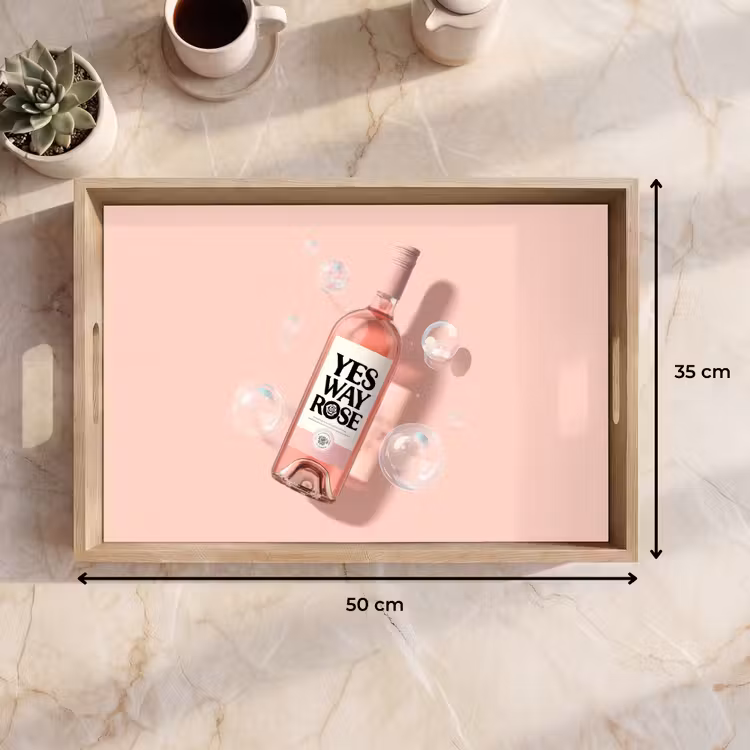 Bubbels - Rosé - Roze Dienblad Rechthoek middel -USP_Formaat