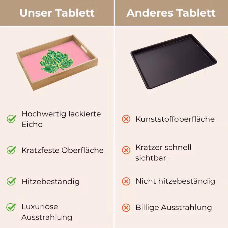 Blad - Groen - Illustratie - Minimalistisch Dienblad Rechthoek middel -USP_VergelijkingDE