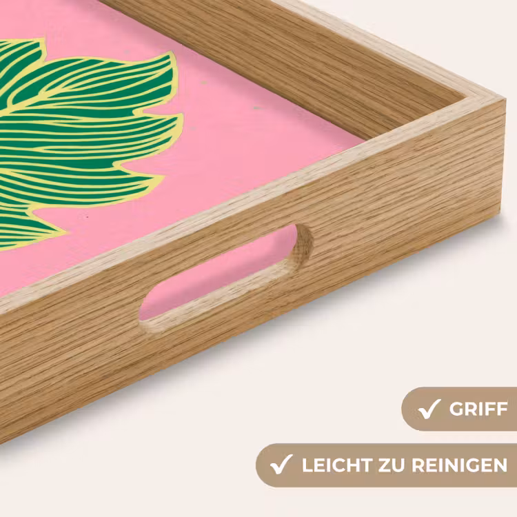 Blad - Groen - Illustratie - Minimalistisch Dienblad Rechthoek middel -USP_HandgreepDE