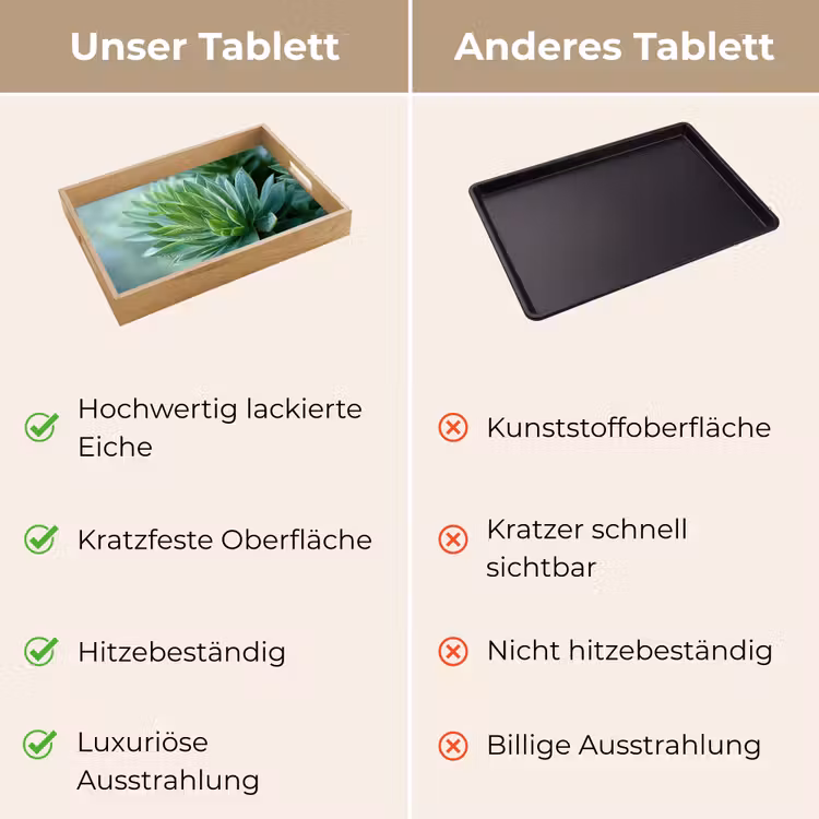 Blad - Plant - Groen - Textuur Dienblad Rechthoek middel -USP_VergelijkingDE