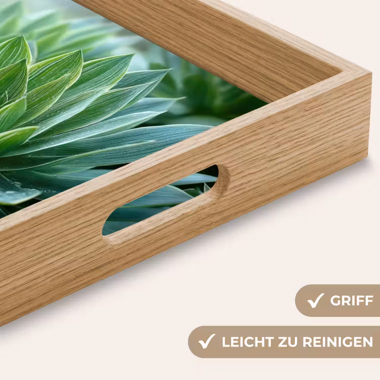 Blad - Plant - Groen - Textuur Dienblad Rechthoek middel -USP_HandgreepDE