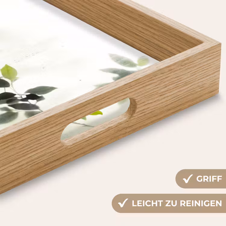 Blad - Schaduw - Natuur - Abstract - Groen Dienblad Rechthoek middel -USP_HandgreepDE