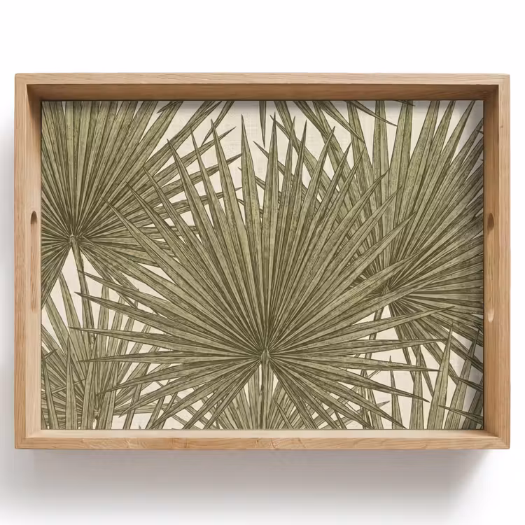 Blad - Tropisch - Patroon - Natuur - Groen Dienblad Rechthoek middel -z3d_shopping