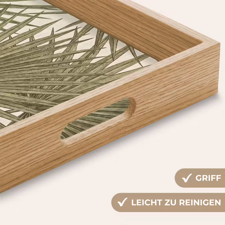 Blad - Tropisch - Patroon - Natuur - Groen Dienblad Rechthoek middel -USP_HandgreepDE