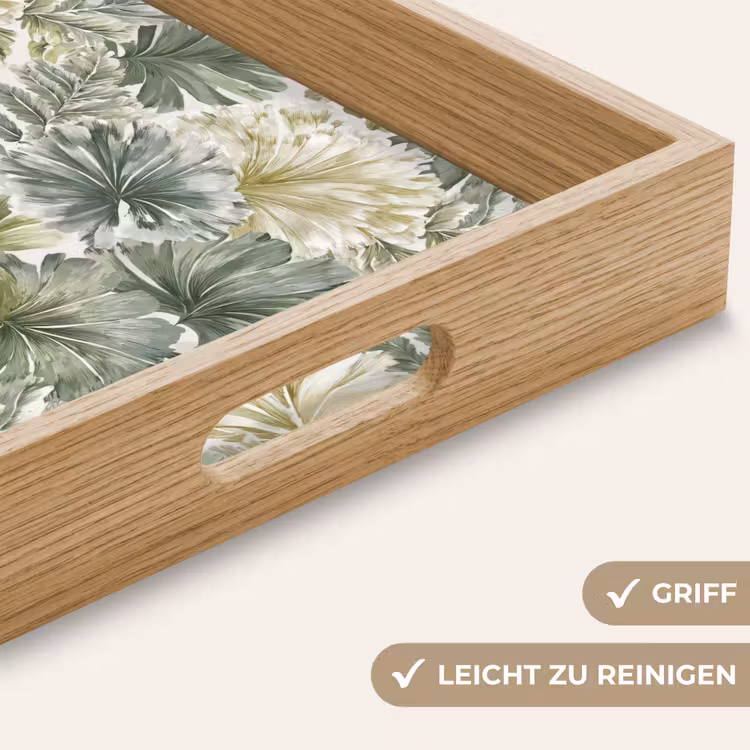 Bladeren - Botanisch - Groen Dienblad Rechthoek middel 911 -USP_HandgreepDE
