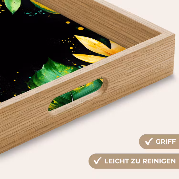Bladeren - Groen - Geel - Verf - Jungle Dienblad Rechthoek middel -USP_HandgreepDE