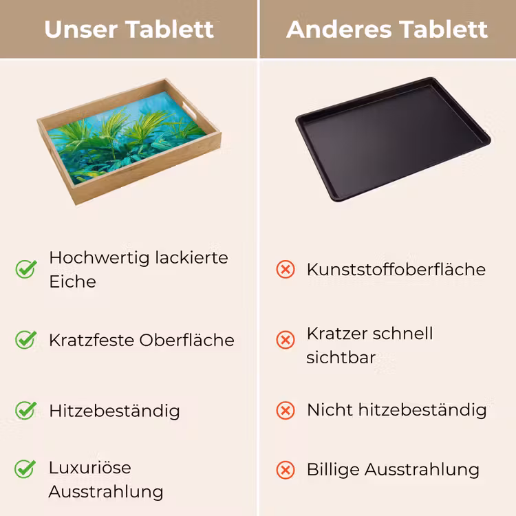 Bladeren - Groen - Schilderij - Abstract Dienblad Rechthoek middel -USP_VergelijkingDE