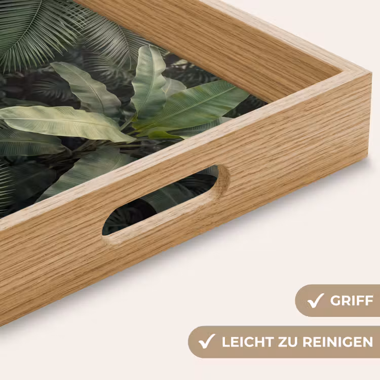 Bladeren - Groen - Tropisch - Natuur Dienblad Rechthoek middel -USP_HandgreepDE