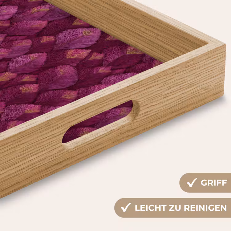 Bladeren - Patroon - Burgundy Dienblad Rechthoek middel 911 -USP_HandgreepDE