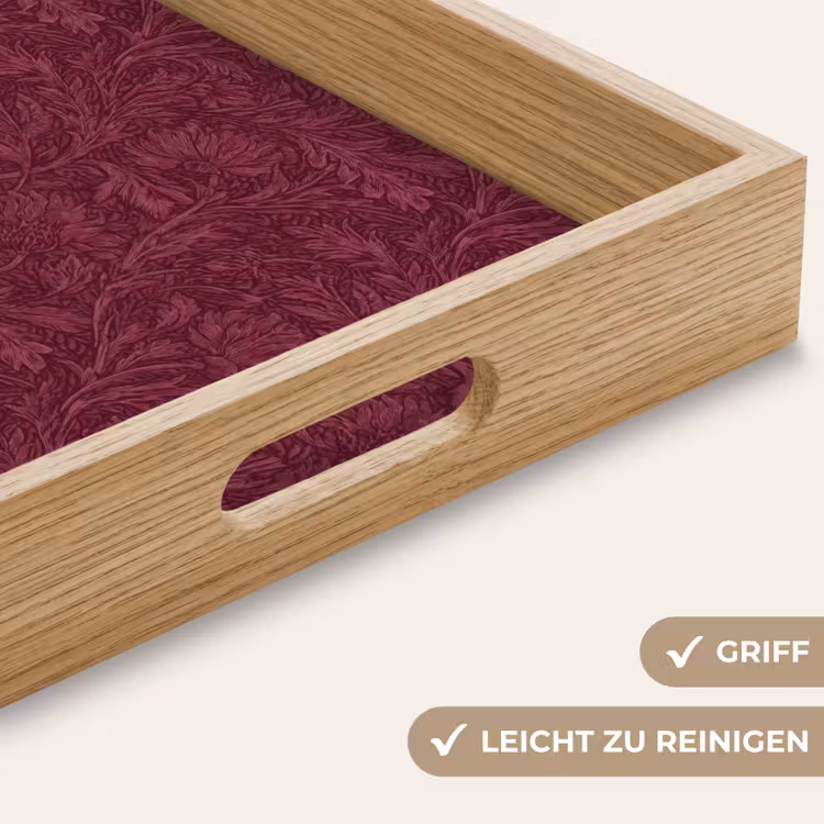 Bladeren - Patroon - Paars Dienblad Rechthoek middel 911 -USP_HandgreepDE