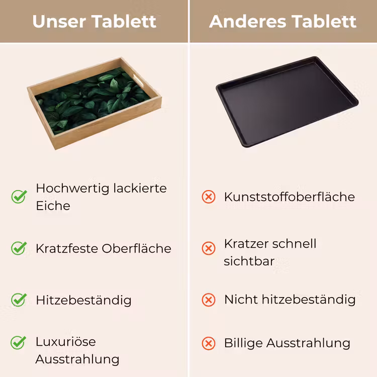 Bladeren - Ovaal - Groen - Nerven Dienblad Rechthoek middel -USP_VergelijkingDE