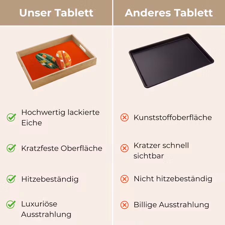 Bladeren - Ovaal - Mozaïek - Patroon Dienblad Rechthoek middel -USP_VergelijkingDE