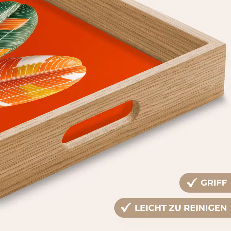 Bladeren - Ovaal - Mozaïek - Patroon Dienblad Rechthoek middel -USP_HandgreepDE